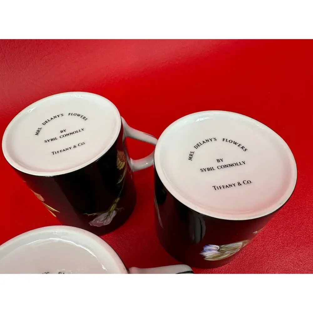 Tiffany & Co Mrs Delaneys Flowers By Sybil Connolly Floral Set Of Three Mugs - Picture 10 of 12